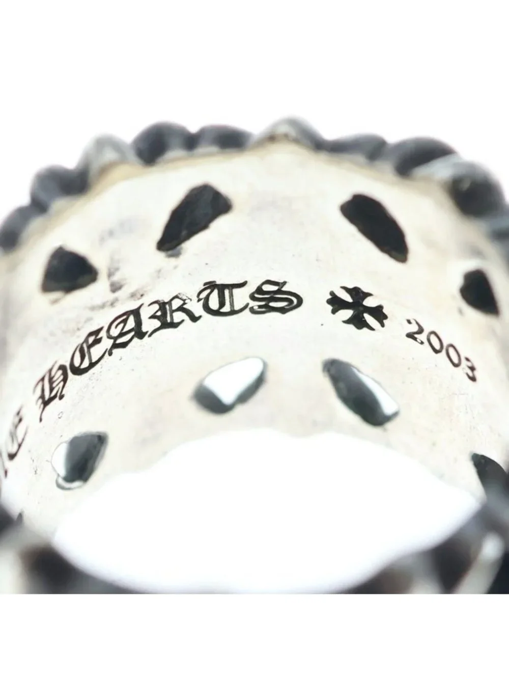 Chrome Hearts Cemetery Black Sling Silver Ring